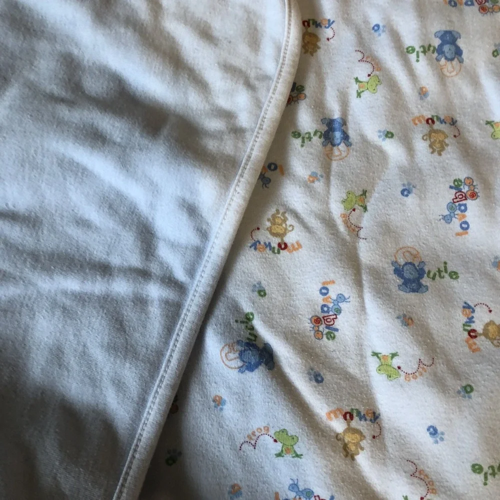 Carter's Blue Child of Mine Baby Blanket Lovable Cutie ABC Monkey Frog Ant Bug